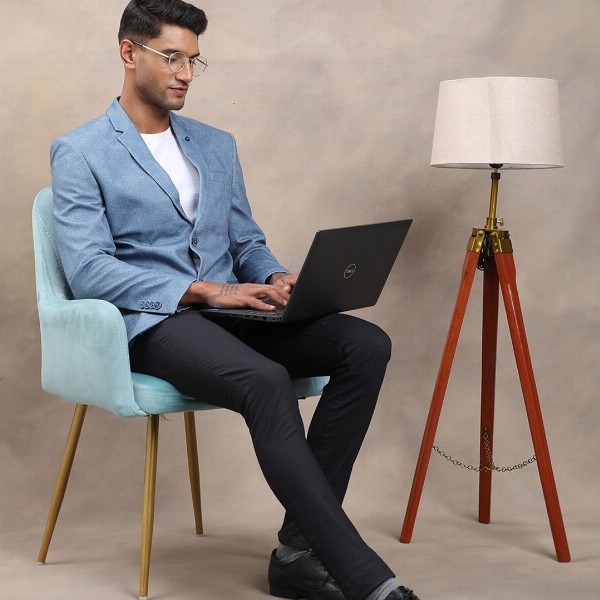 Turtle Men Navy Blue Self-Design Single-Breasted Casual Blazer