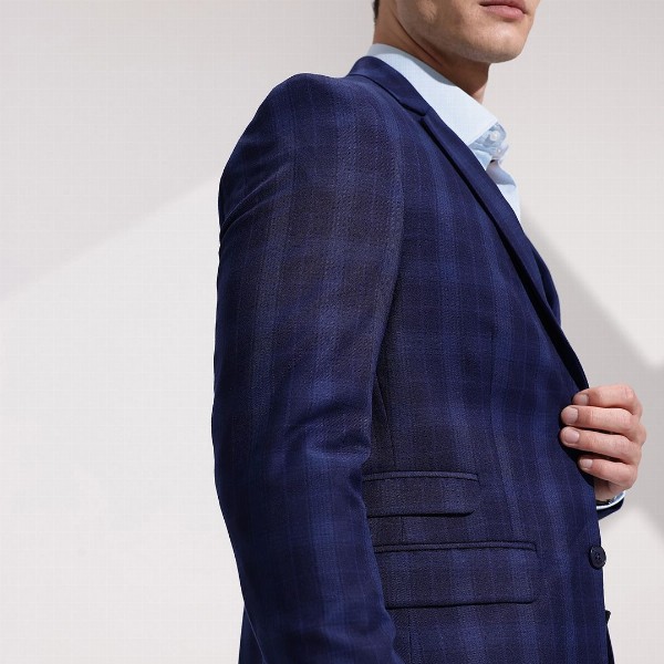 INVICTUS Checked Single-Breasted Slim Fit Single-Breasted Semiformal Blazer