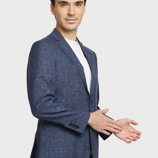 ColorPlus Redloop Power Blazers Checked Single-Breasted Regular Fit Formal Blazer