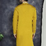 Jompers Geometric Embroidered Mandarin Collar Mirror Work Cotton Silk Straight Kurta