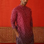Jompers Men Floral Printed Sequinned Floral Kurta