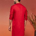 VASTRAMAY Ethnic Motifs Yoke Design Gotta Patti Straight Kurta
