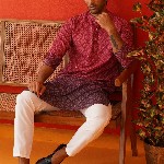 Jompers Men Floral Printed Sequinned Floral Kurta
