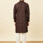 Manyavar Ethnic Motifs Printed Pure Cotton Straight Kurta