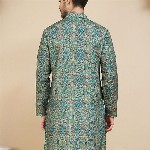 Anouk Rustic Paisley Printed Band Collar Straight Kurta