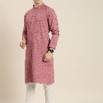 HERE&NOW Men Ethnic Motifs Embroidered Chikankari Kurta