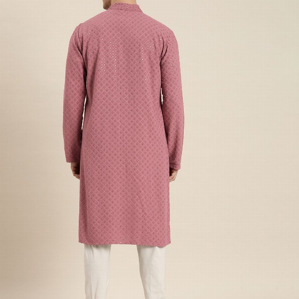 HERE&NOW Men Ethnic Motifs Embroidered Chikankari Kurta