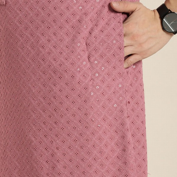 HERE&NOW Men Ethnic Motifs Embroidered Chikankari Kurta
