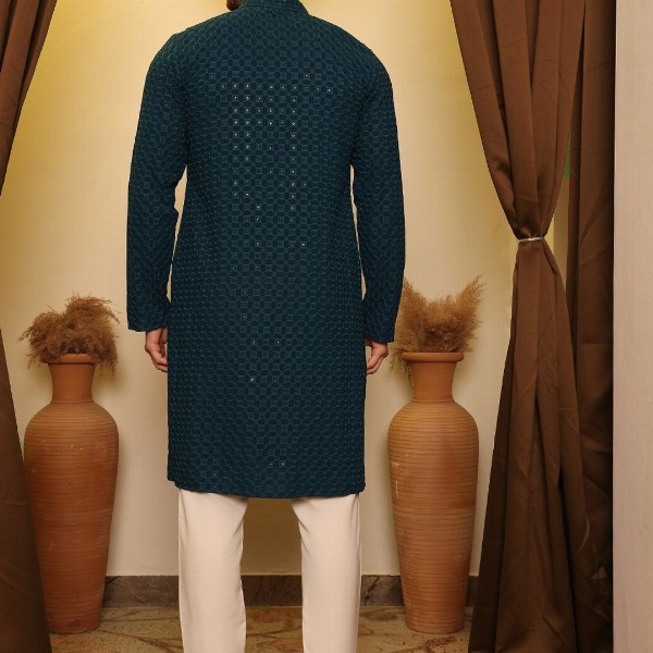 House of Pataudi Ethnic Motifs Embroidered Straight Kurta