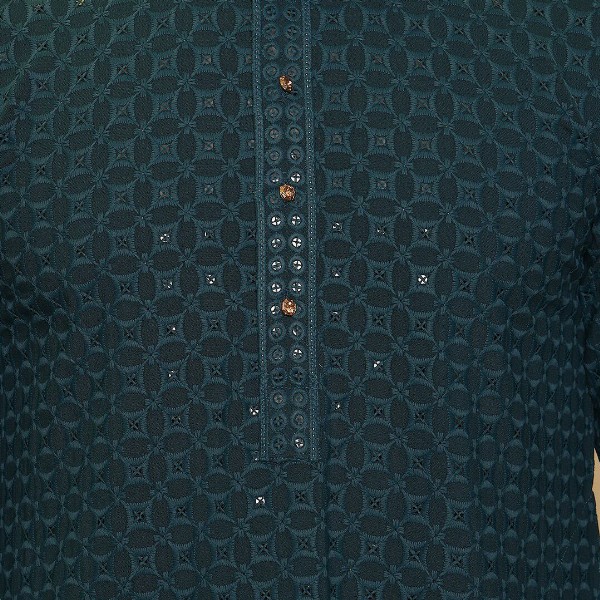 House of Pataudi Ethnic Motifs Embroidered Straight Kurta