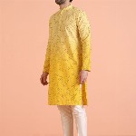 KISAH Men Paisley Embellished Mirror Work Kurta