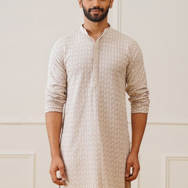 Jompers Ethnic Motifs Embroidered Mandarin Collar Straight Kurta