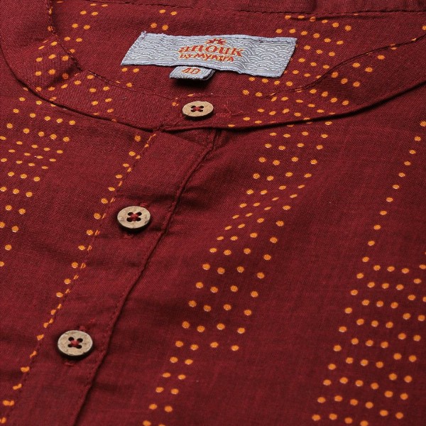 Anouk Men Printed Pure Cotton Straight Kurta