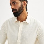 VASTRAMAY Shirt Collar Long Roll-Up Sleeves Regular Pathani Kurta