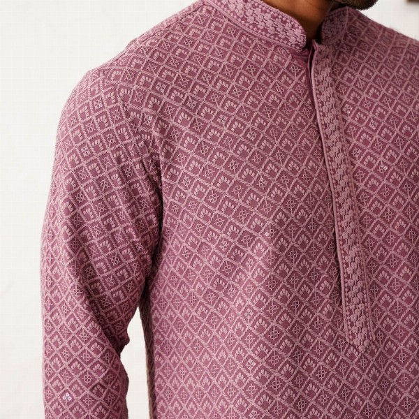 Jompers Ethnic Motifs Embroidered Sequinned Mandarin Collar Straight Kurta