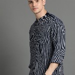 HERE&NOW Striped Cotton Short kurta