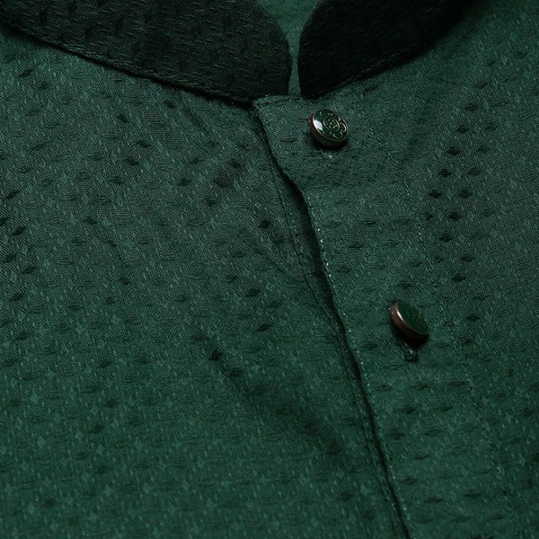 Sangria Men Textured Pattern Mandarin Collar Stylish Cotton Kurta