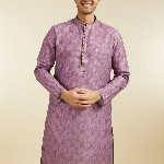 Diwas by Manyavar Ethnic Motifs Printed Thread Work Mandarin Collar Straight Kurta