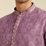 Diwas by Manyavar Ethnic Motifs Printed Thread Work Mandarin Collar Straight Kurta