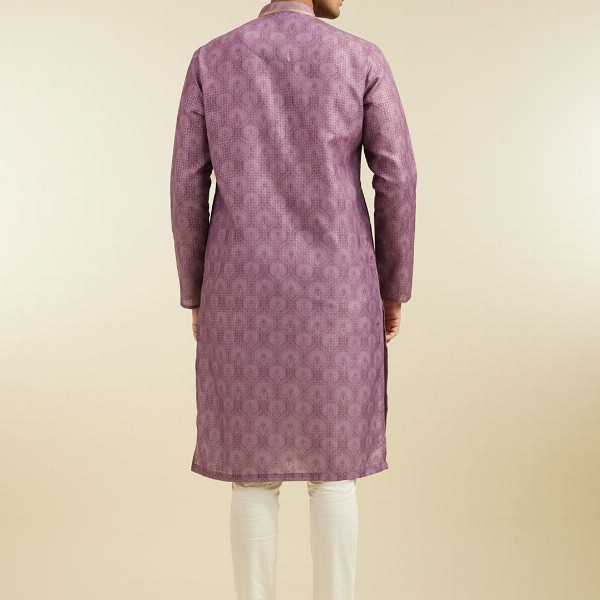 Diwas by Manyavar Ethnic Motifs Printed Thread Work Mandarin Collar Straight Kurta