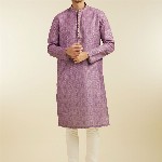 Diwas by Manyavar Ethnic Motifs Printed Thread Work Mandarin Collar Straight Kurta