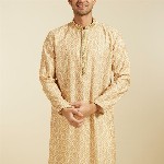 Diwas by Manyavar Ethnic Motifs Printed Mandarin Collar Straight Kurta