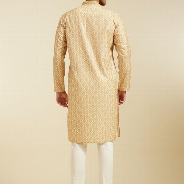Diwas by Manyavar Ethnic Motifs Printed Mandarin Collar Straight Kurta