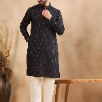 HERE&NOW Men Thread Work Kurta