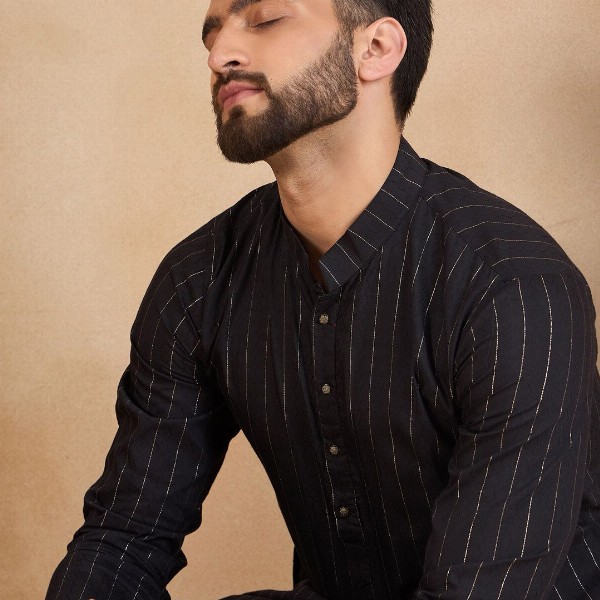 HERE&NOW Men Thread Work Kurta