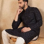 HERE&NOW Men Thread Work Kurta