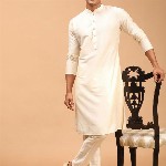 VASTRAMAY Mandarin Collar Straight Kurta
