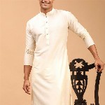 VASTRAMAY Mandarin Collar Straight Kurta