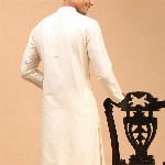 VASTRAMAY Mandarin Collar Straight Kurta