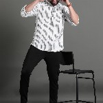 HERE&NOW Striped Cotton Short Kurta