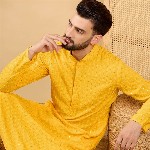 House of Pataudi Embroidered Chikankari Straight Kurta