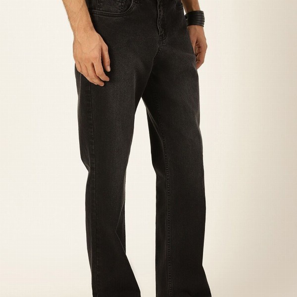 HERE&NOW Men Smart Bootcut Light Fade Stretchable Jeans