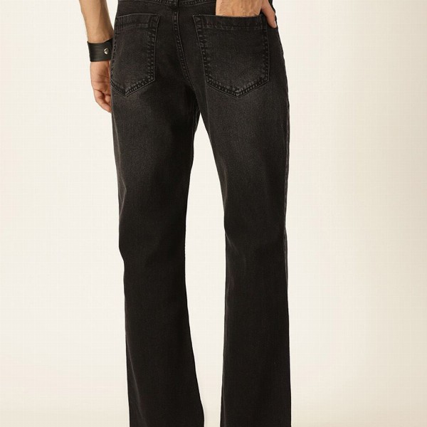 HERE&NOW Men Smart Bootcut Light Fade Stretchable Jeans