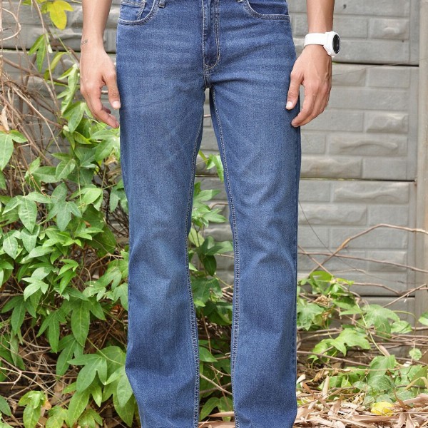 Thomas Scott Men Smart Bootcut Clean Look Light Fade Stretchable Jeans