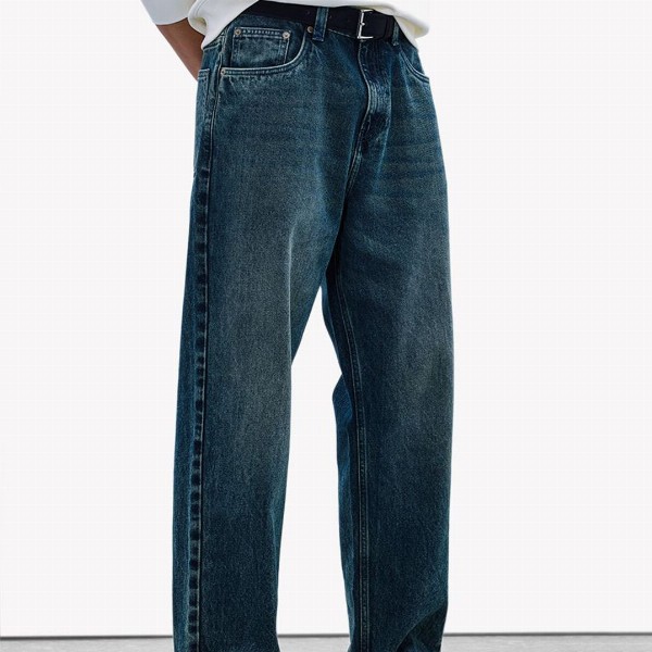 Snitch Men Baggy Fit Mid-Rise Light Fade Jeans