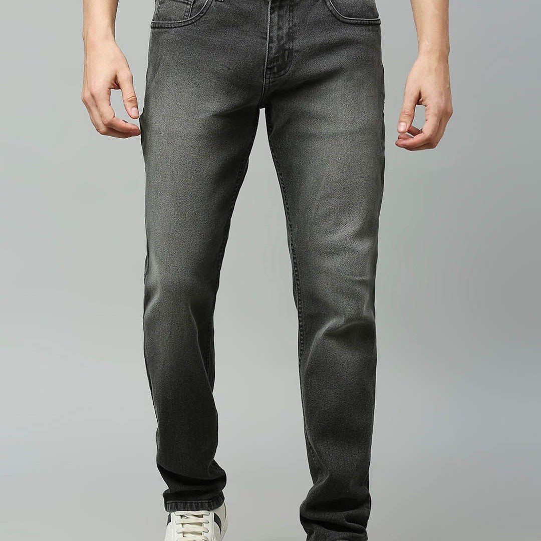 HERE&NOW Men Grey Smart Heavy Fade Clean Look Stretchable Jeans