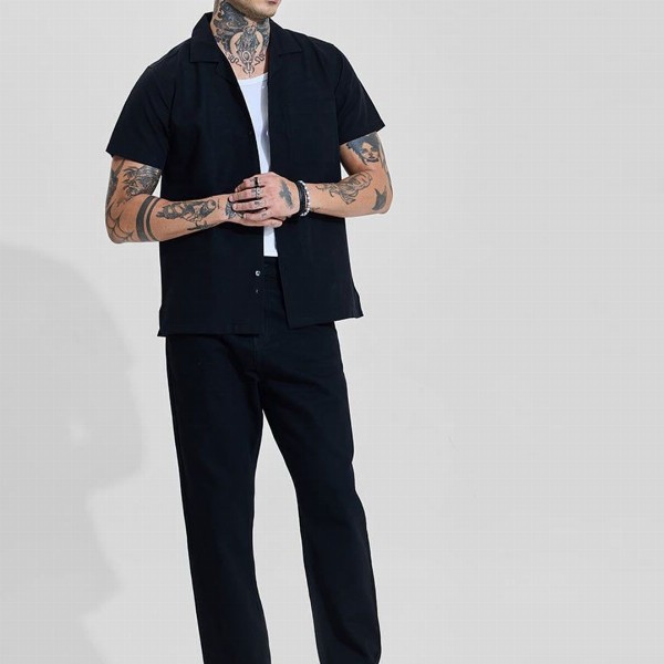 Snitch Men Black Baggy Fit Mid-Rise Dark Shade Jeans