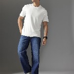 FCUK Men Smart Mid-Rise Light Fade Baggy Pure Cotton Jeans