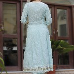 SINGNI Ethnic Motifs Printed Mirror Work Anarkali Kurta with Trousers & Dupatta