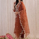 Indo Era Ethnic Motifs Embroidered Regular Gotta Patti Kurta with Trouser & Dupatta