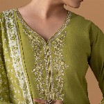 WOMEN PLUS Women Ethnic Motifs Printed Cotton Kurta with Trousers & Dupatta