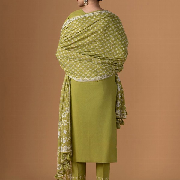 WOMEN PLUS Women Ethnic Motifs Printed Cotton Kurta with Trousers & Dupatta