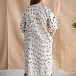 THE INDIAN ETHNIC CO Women Geometric Printed Thread Work Block Print Handloom Kurta