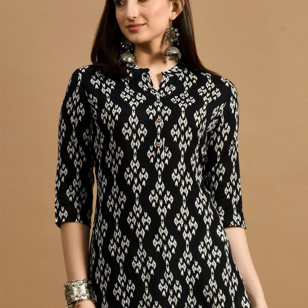 GLOWWORLD Geometric Printed Straight Kurta