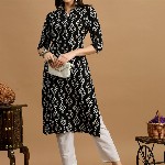 GLOWWORLD Geometric Printed Straight Kurta