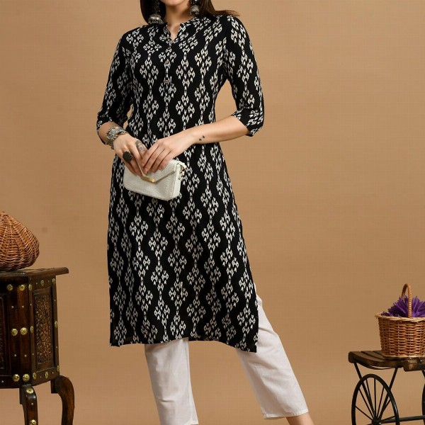 GLOWWORLD Geometric Printed Straight Kurta